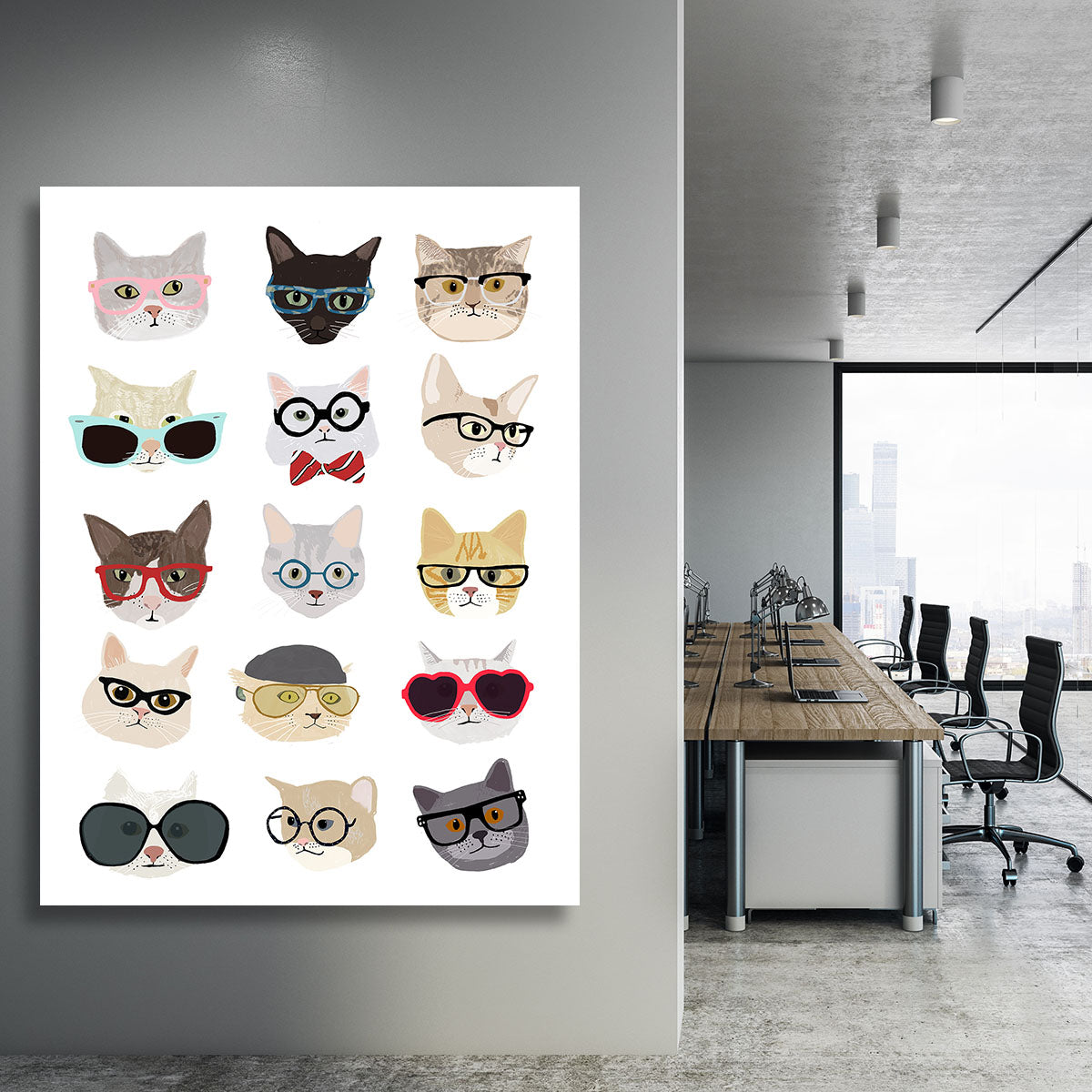 Cats With Glasses Canvas Print or Poster - 1x - 3