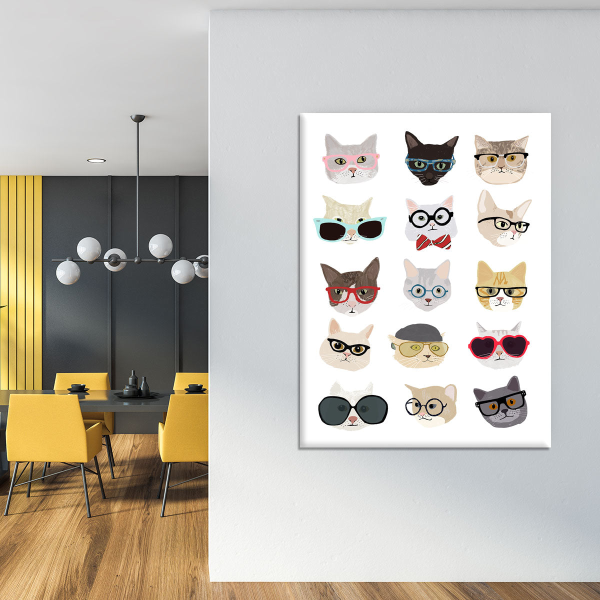 Cats With Glasses Canvas Print or Poster - 1x - 4