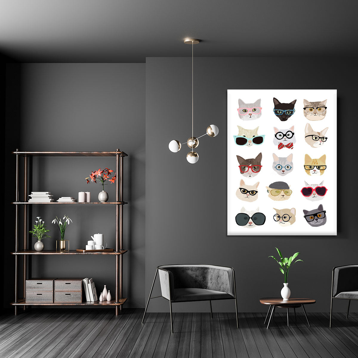 Cats With Glasses Canvas Print or Poster - 1x - 5