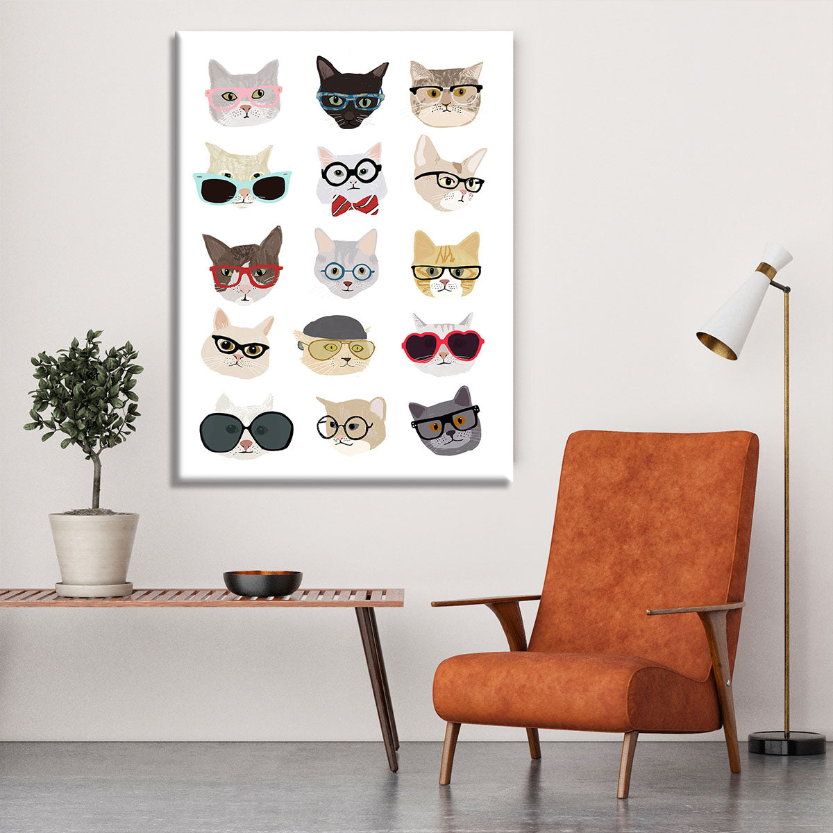 Cats With Glasses Canvas Print or Poster - 1x - 6