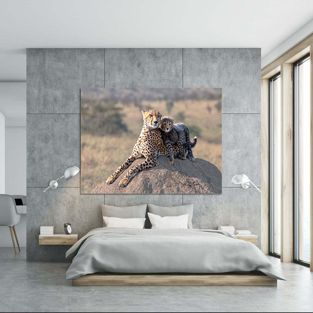 Cheetah and cup Canvas Print or Poster - 1x - 5