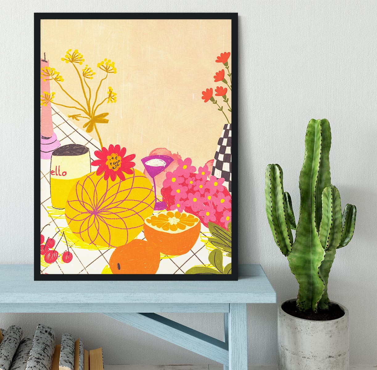 Citrus and flowers Framed Print - Canvas Art Rocks - 2