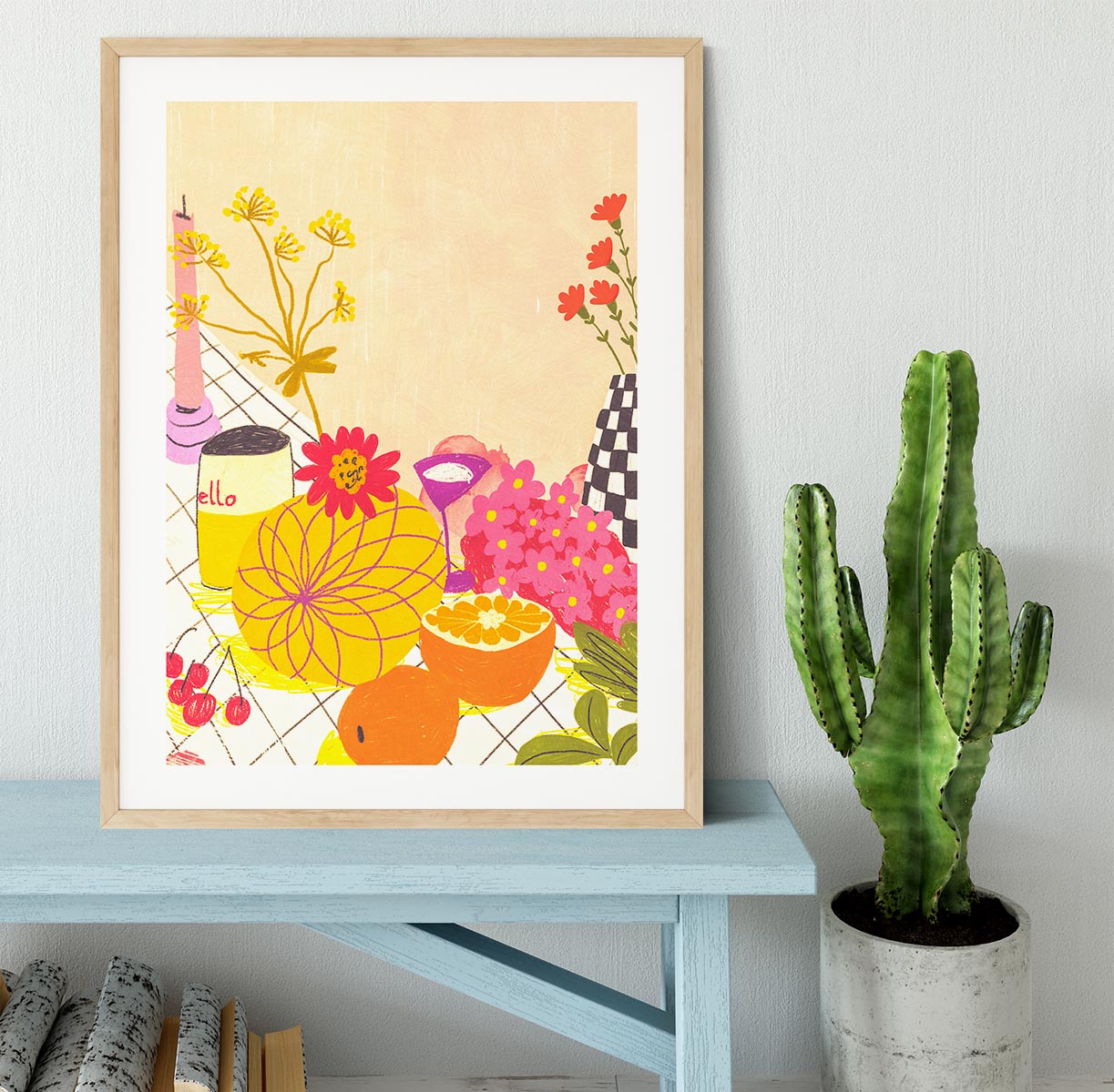 Citrus and flowers Framed Print - Canvas Art Rocks - 3