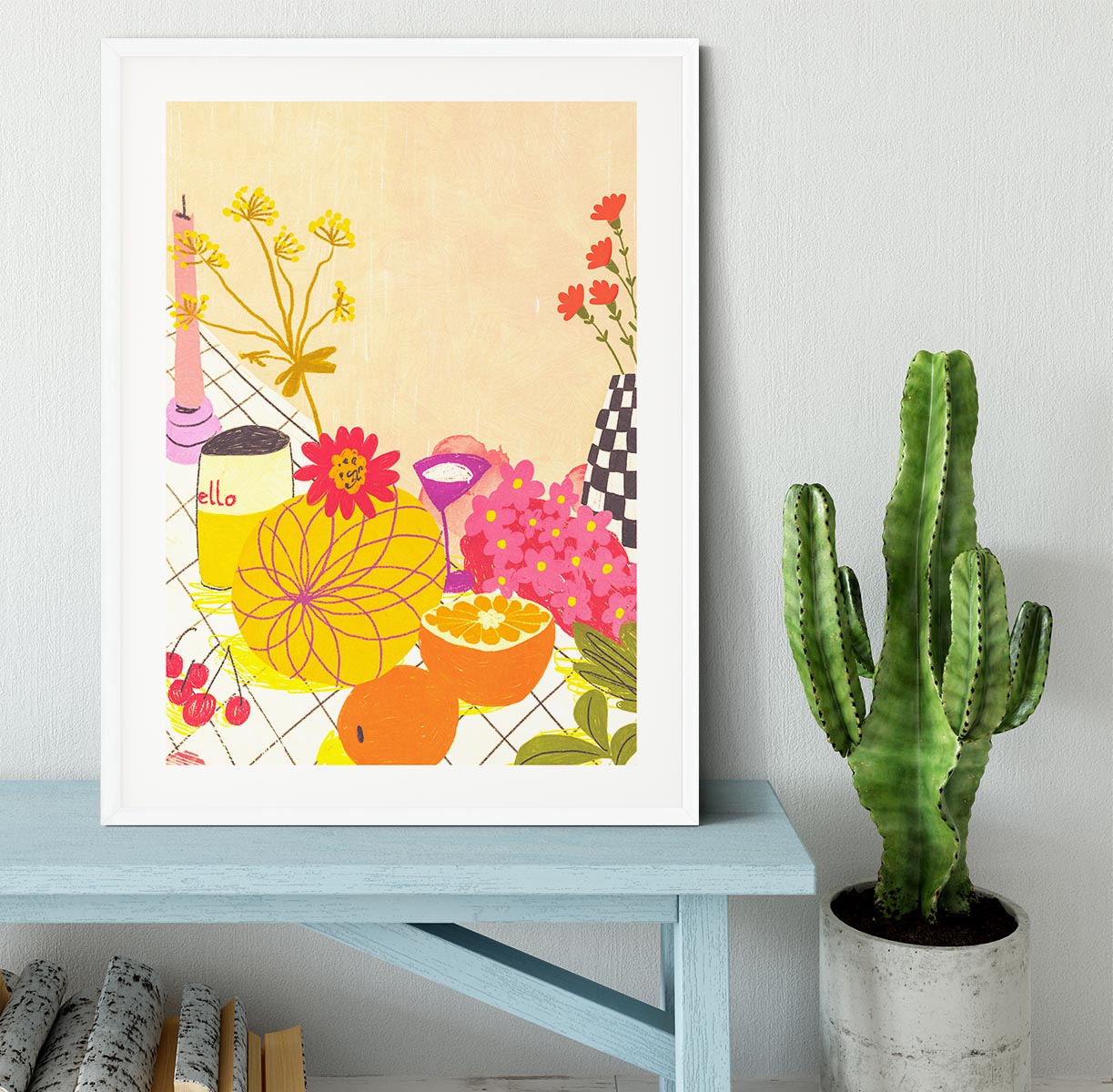 Citrus and flowers Framed Print - Canvas Art Rocks - 5