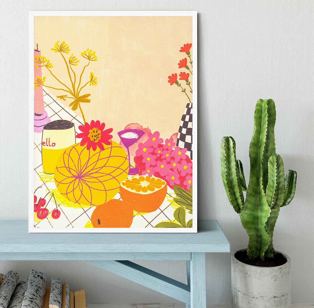 Citrus and flowers Framed Print - Canvas Art Rocks -6