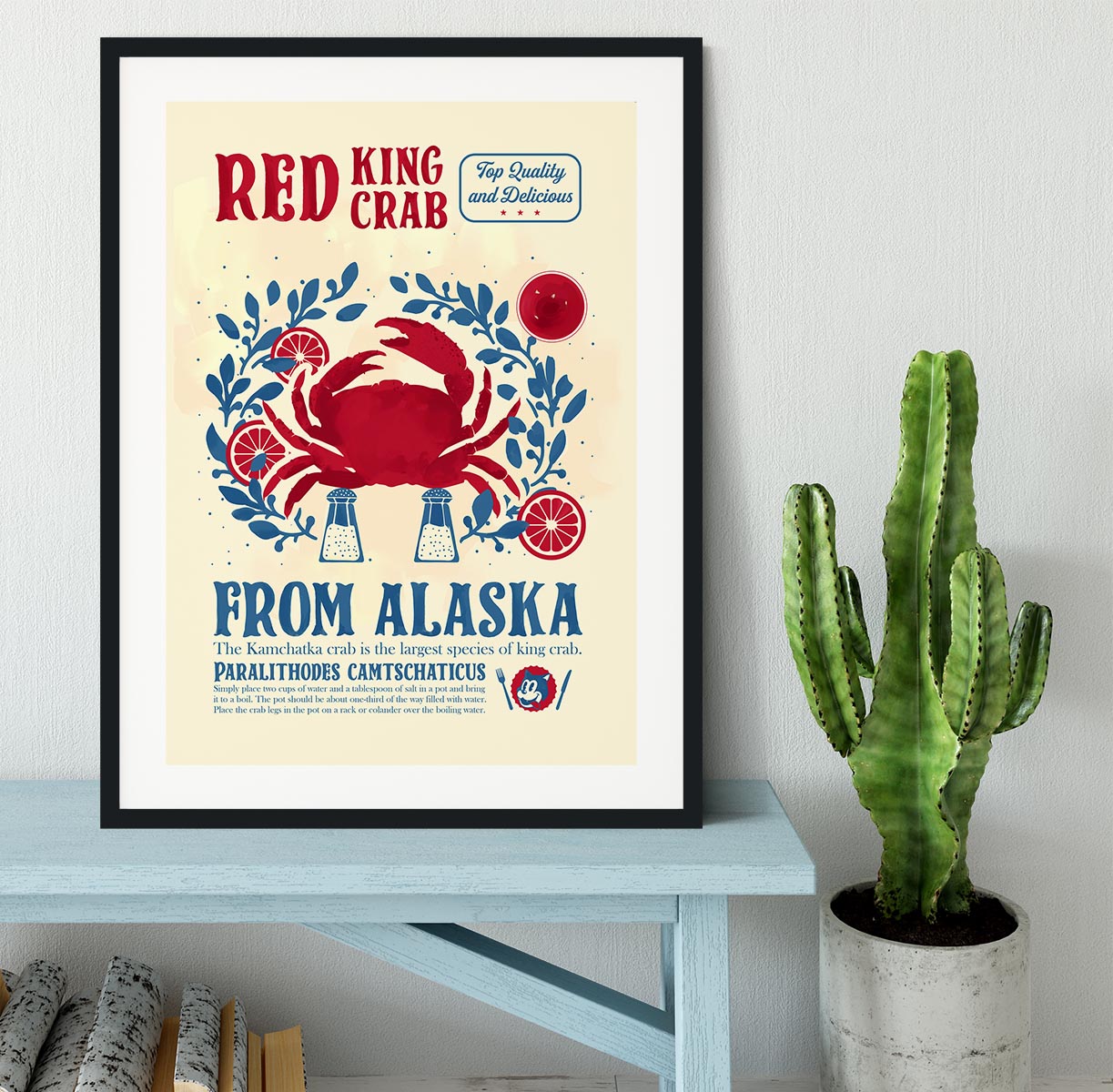 Crab kitchen print Framed Print - Canvas Art Rocks - 1