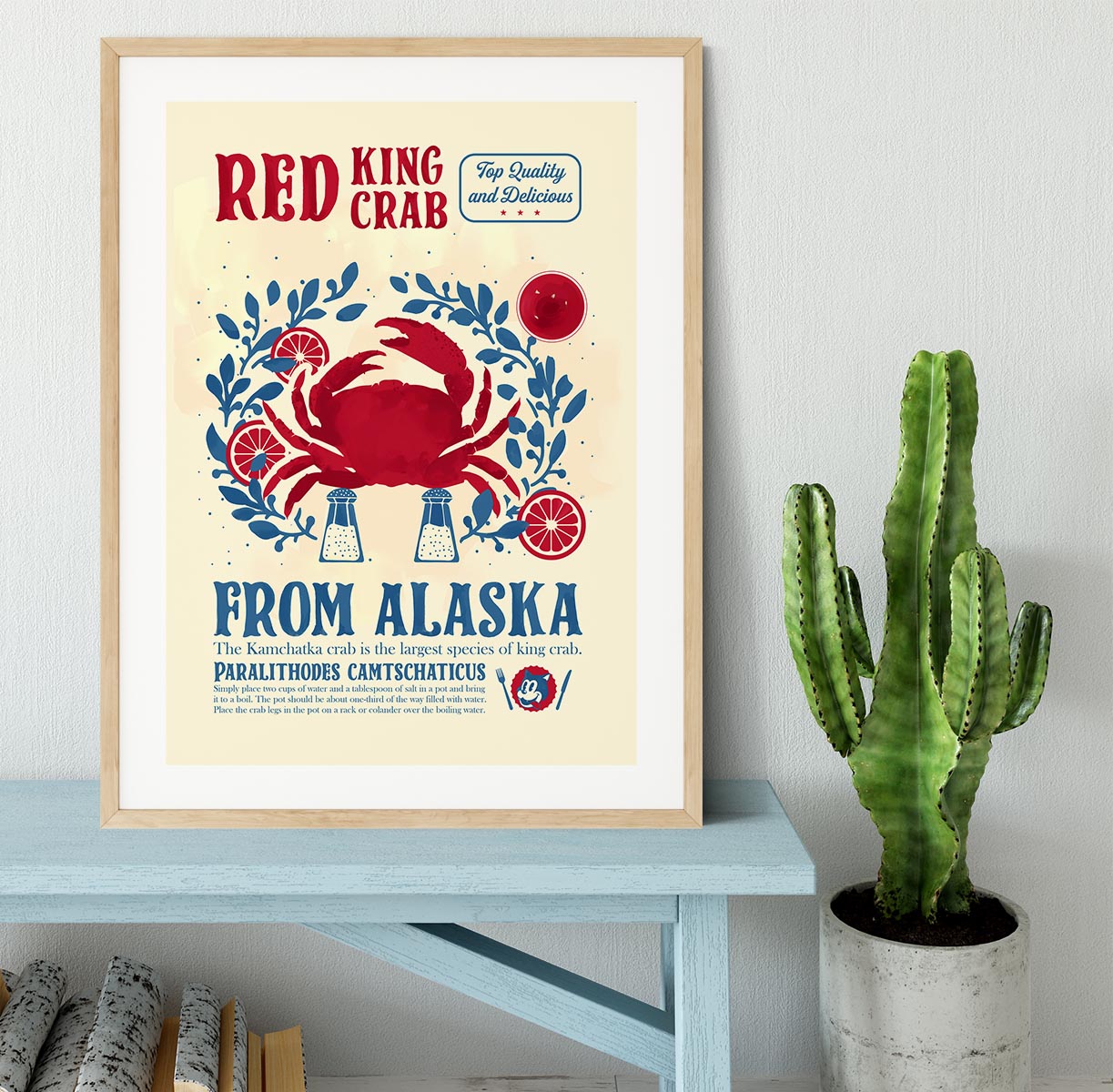 Crab kitchen print Framed Print - Canvas Art Rocks - 3