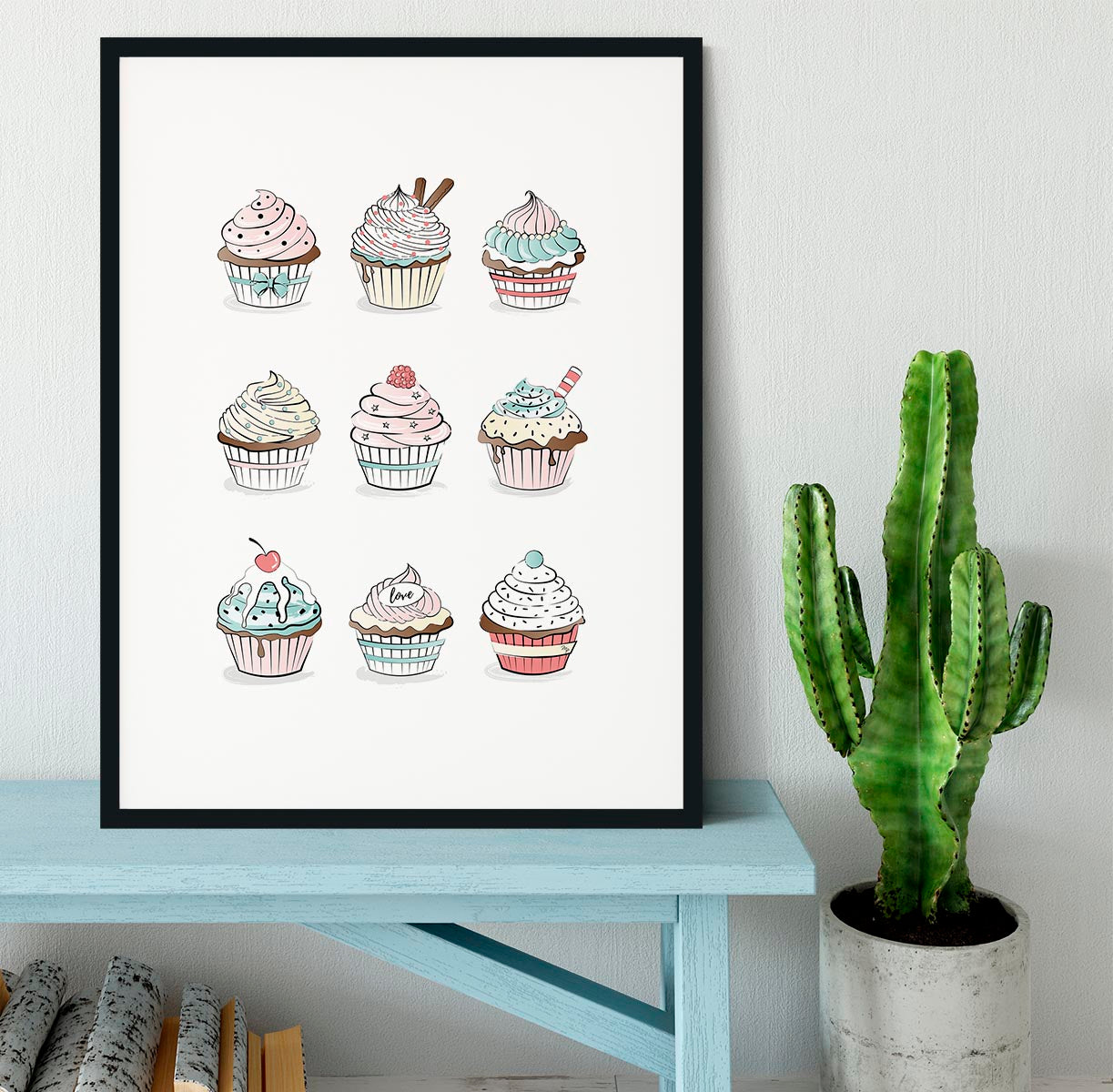 Cupcakes Framed Print - Canvas Art Rocks - 1