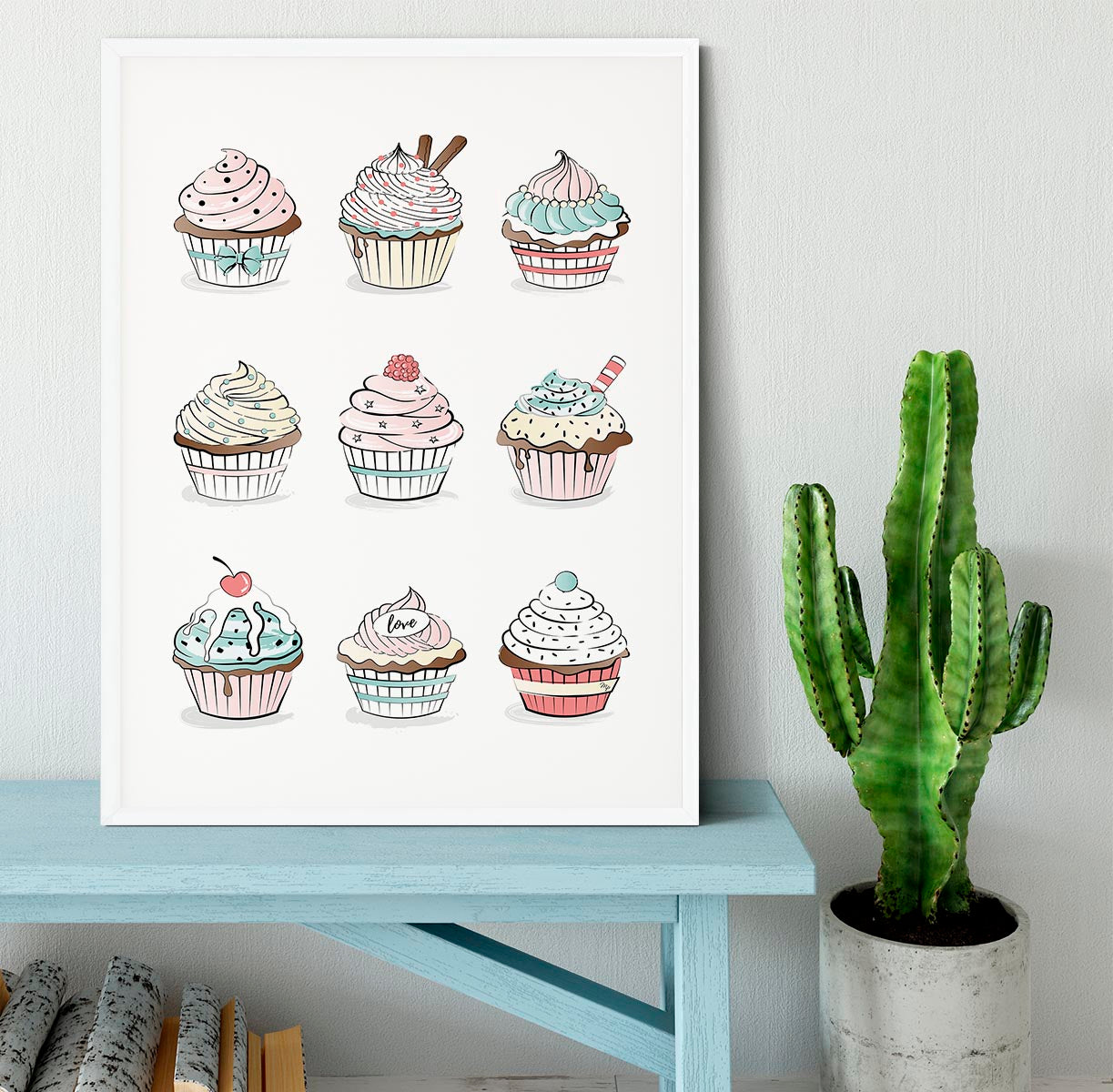 Cupcakes Framed Print - Canvas Art Rocks -6