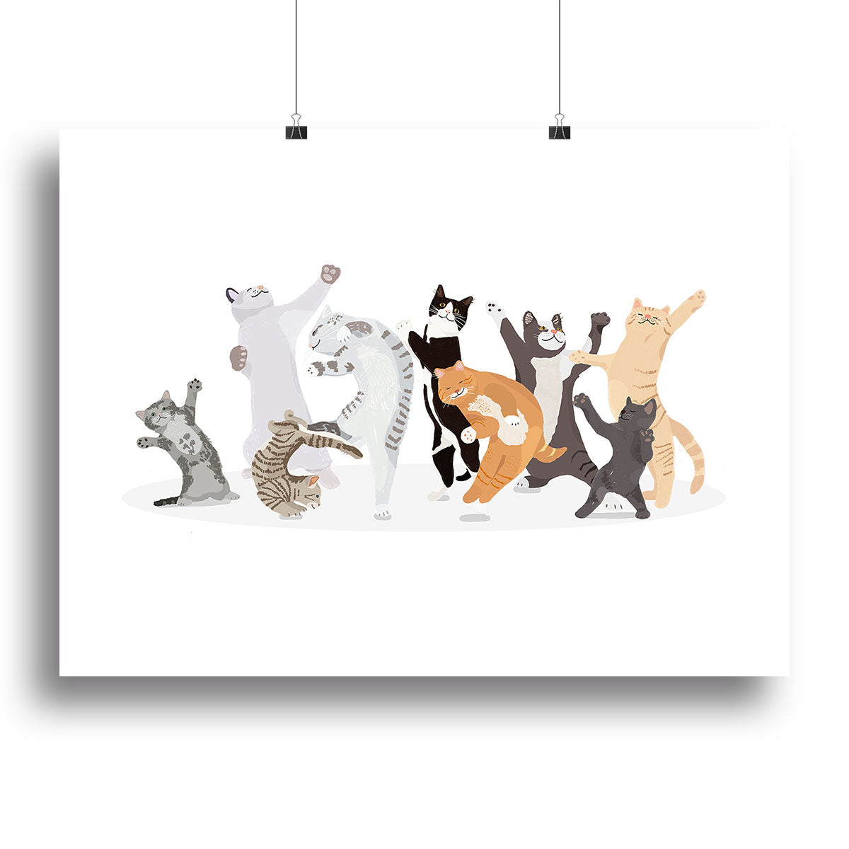 Dancing Cat Canvas Print or Poster - 1x - 2