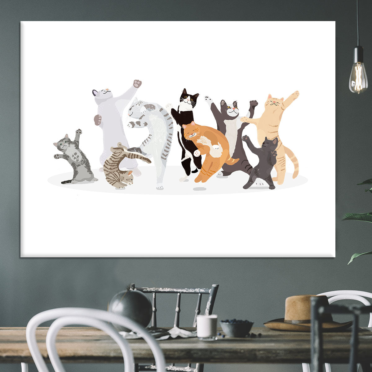 Dancing Cat Canvas Print or Poster - 1x - 3