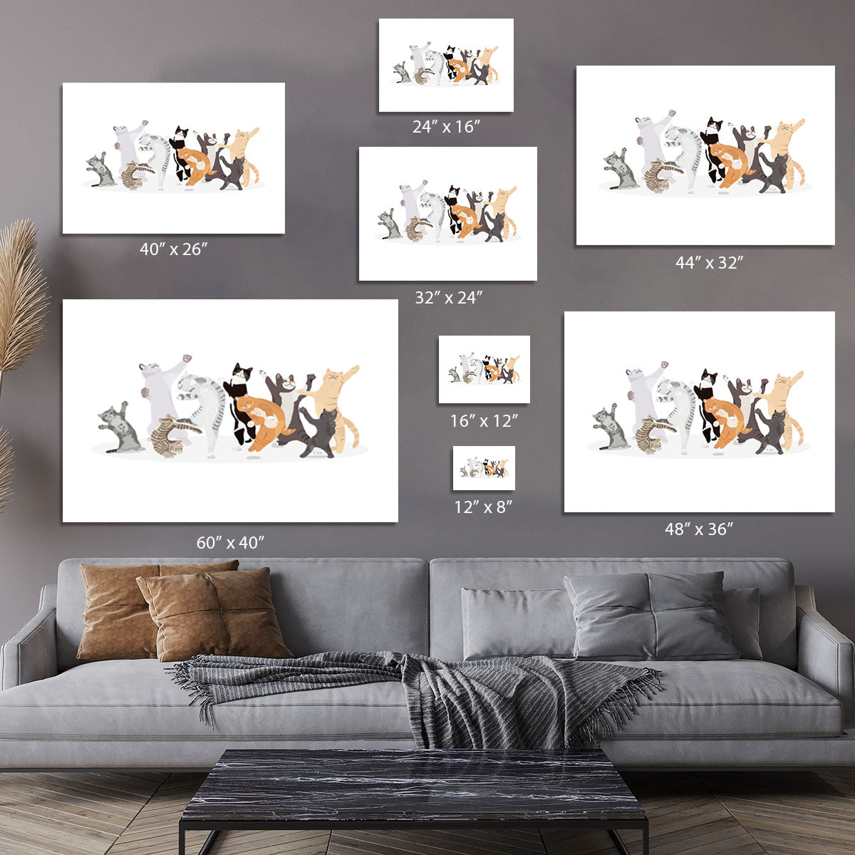 Dancing Cat Canvas Print or Poster - 1x - 7