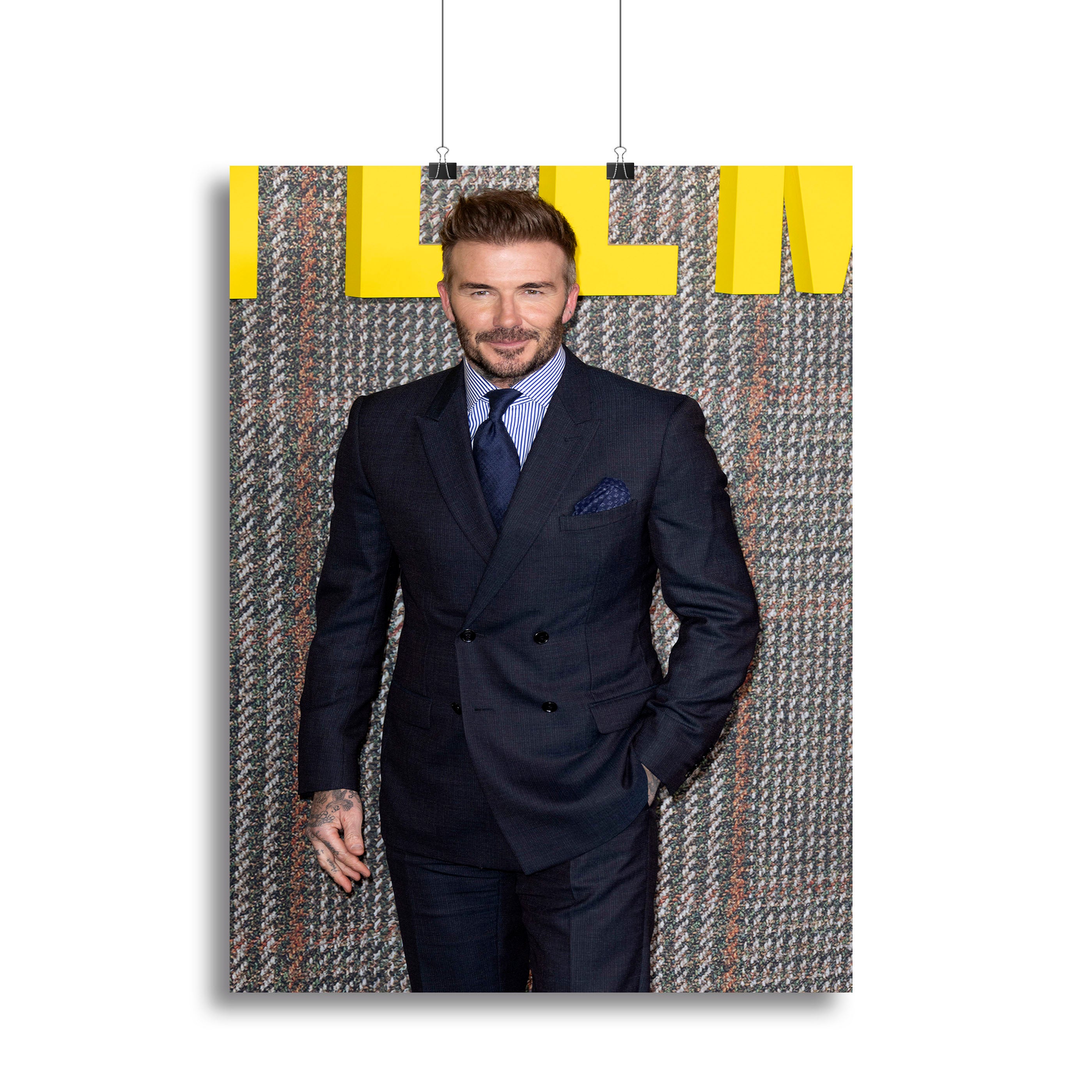 David Beckham at The Gentleman UK TV Premiere Canvas Print or Poster - Canvas Art Rocks - 2