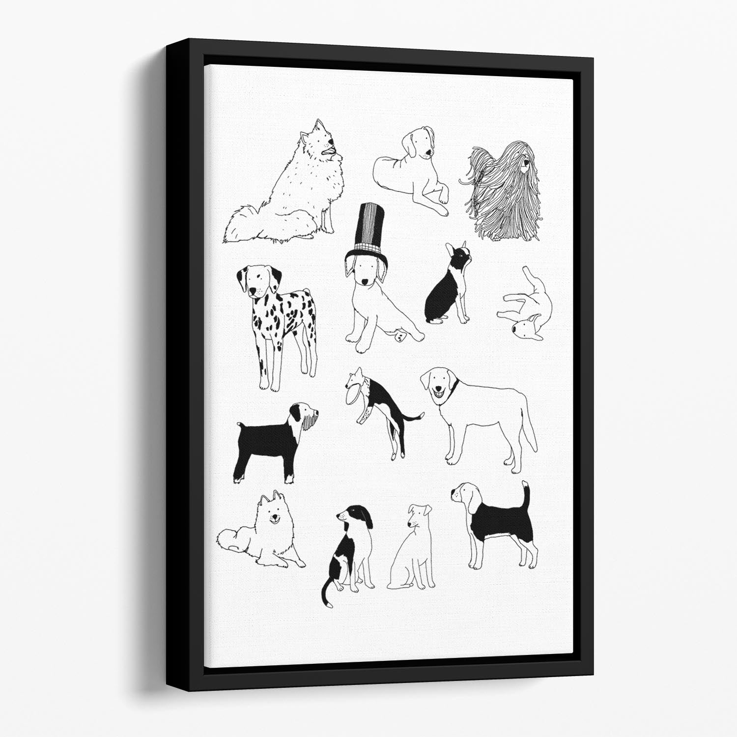 Dogs Floating Framed Canvas - 1x - 1