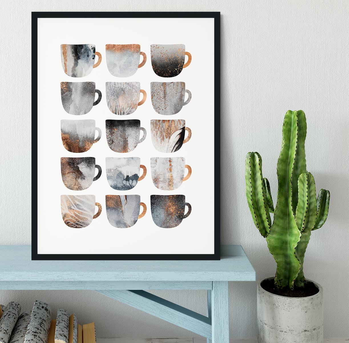 Dreamy Coffee Cups Framed Print - Canvas Art Rocks - 1