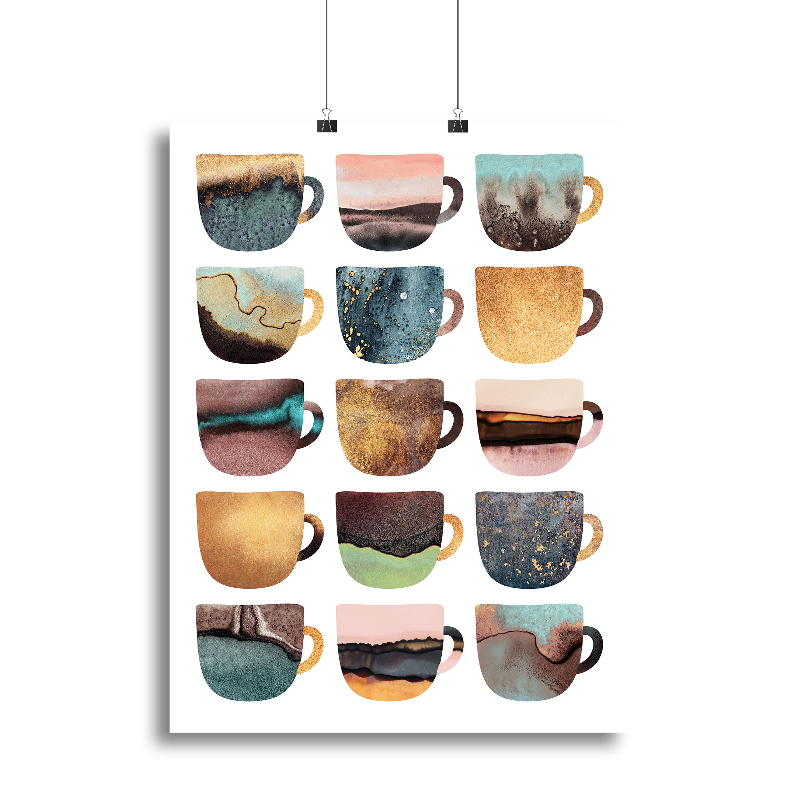 Earthy Coffee Cups Canvas Print or Poster - Canvas Art Rocks - 2