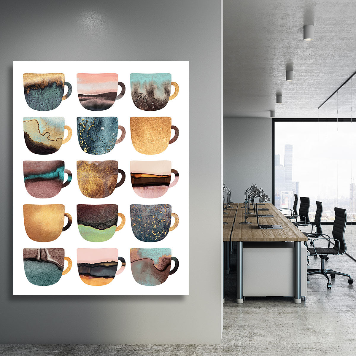 Earthy Coffee Cups Canvas Print or Poster - Canvas Art Rocks - 3