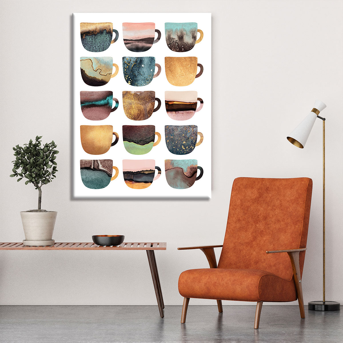 Earthy Coffee Cups Canvas Print or Poster - Canvas Art Rocks - 6