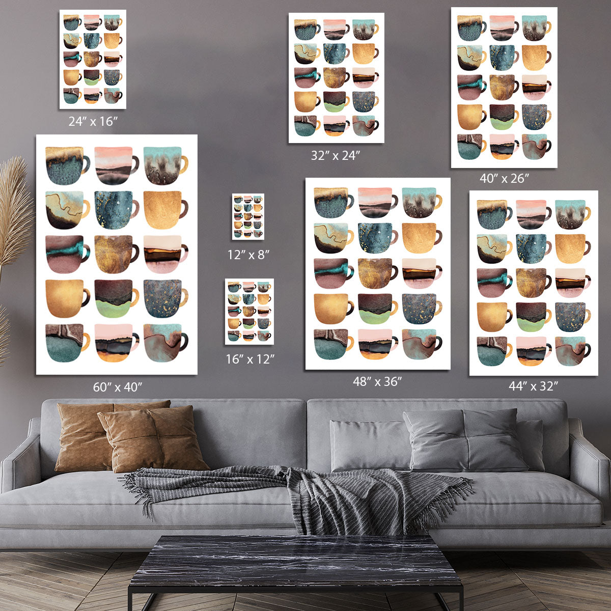 Earthy Coffee Cups Canvas Print or Poster - Canvas Art Rocks - 7