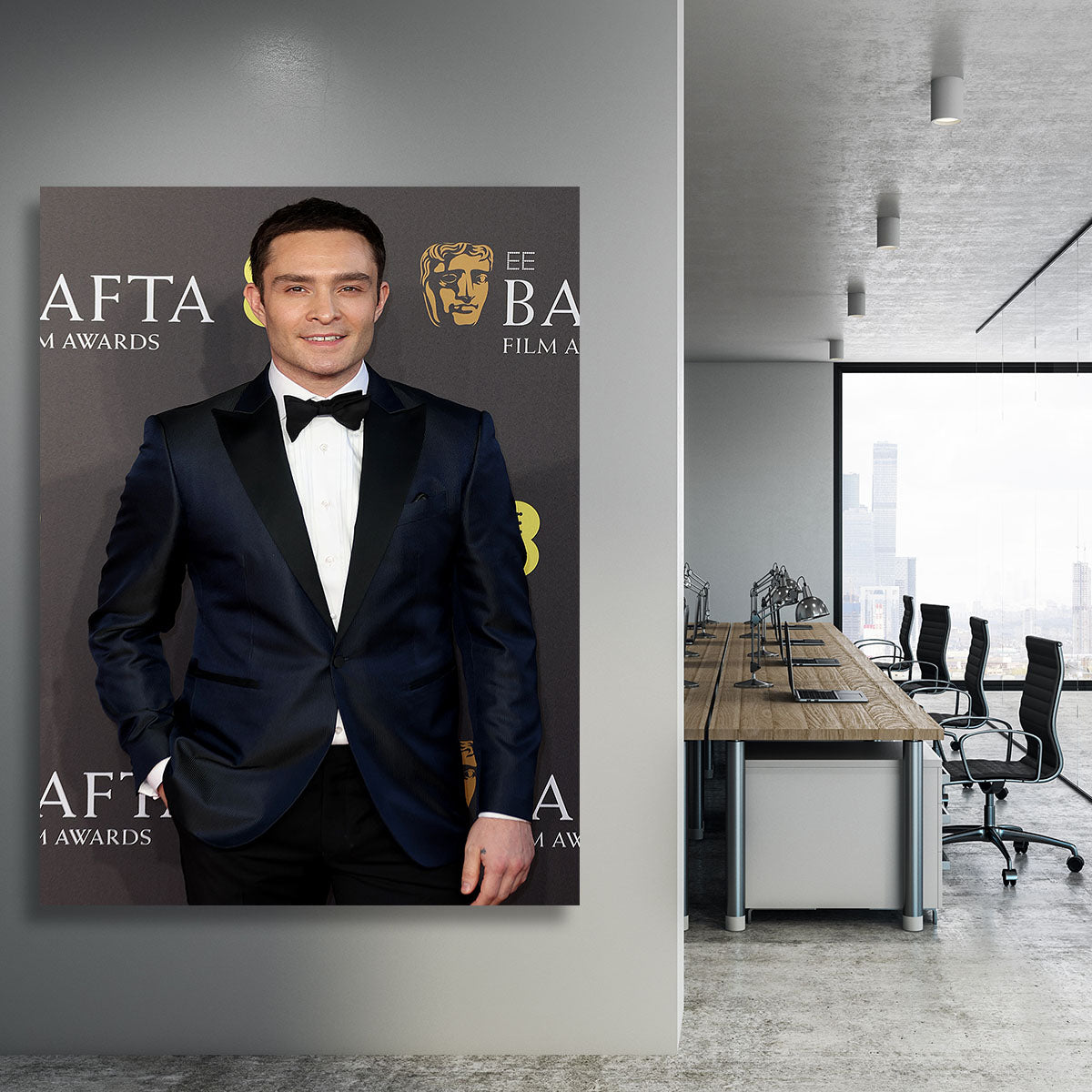 Ed Westwick at the Baftas Canvas Print or Poster - Canvas Art Rocks - 3