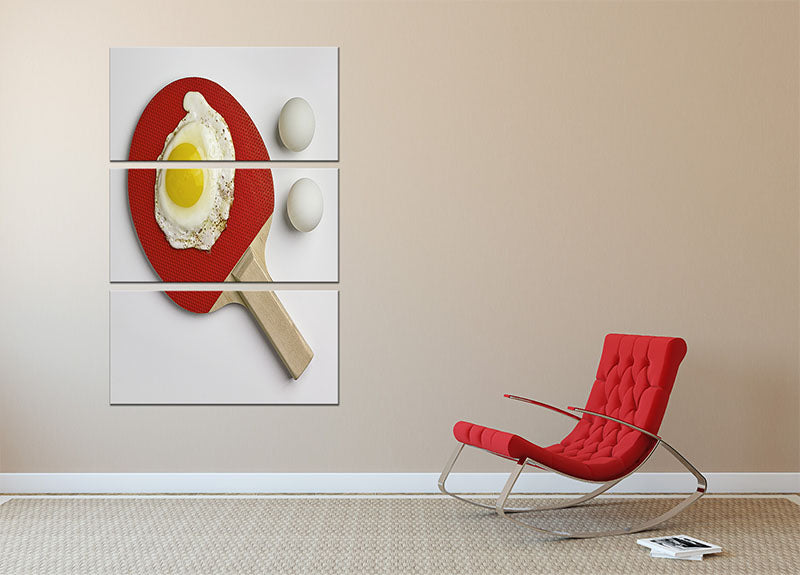 Egg Ping Pong 3 Split Panel Canvas Print - 1x - 2