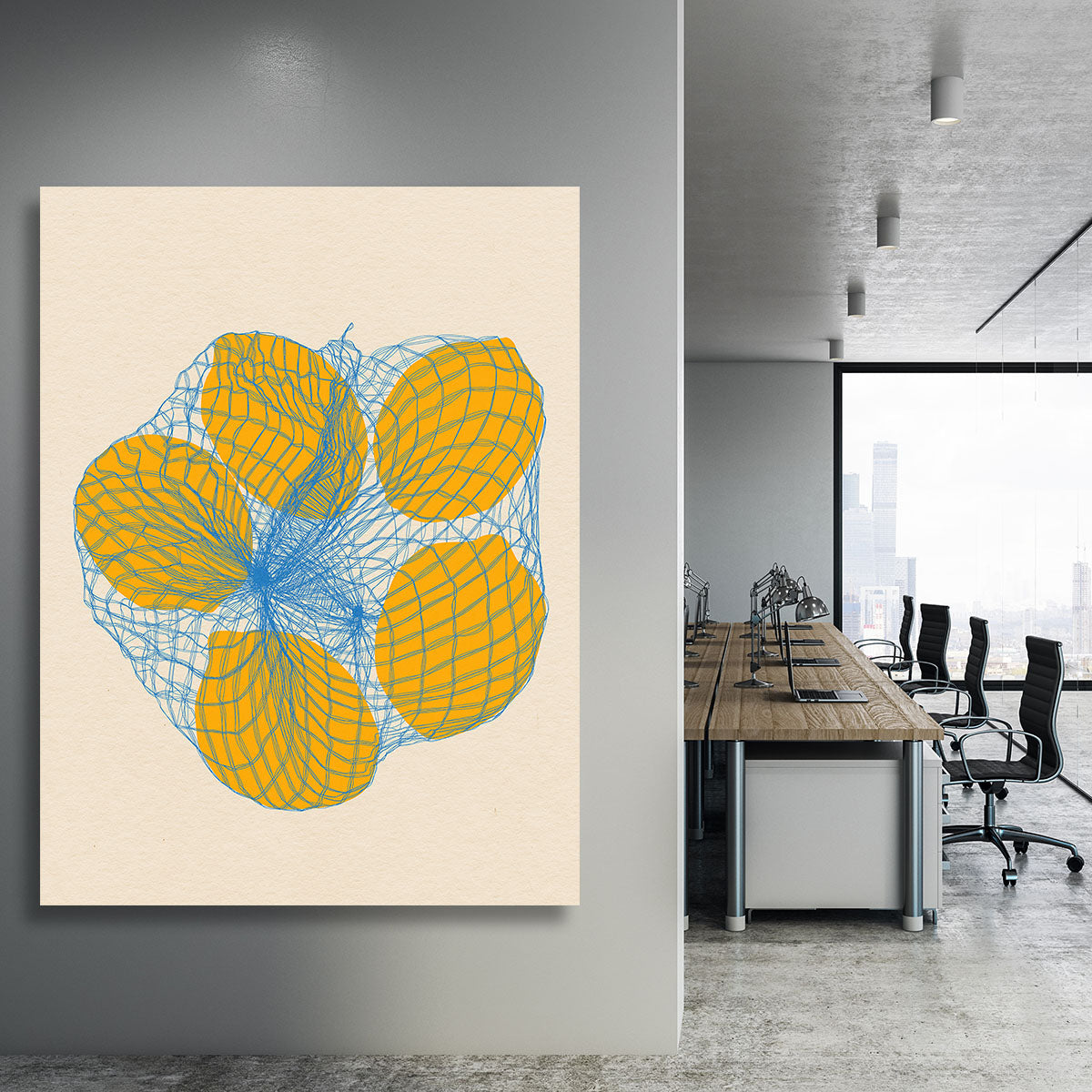 Five Lemons In a Net Bag Canvas Print or Poster - Canvas Art Rocks - 3