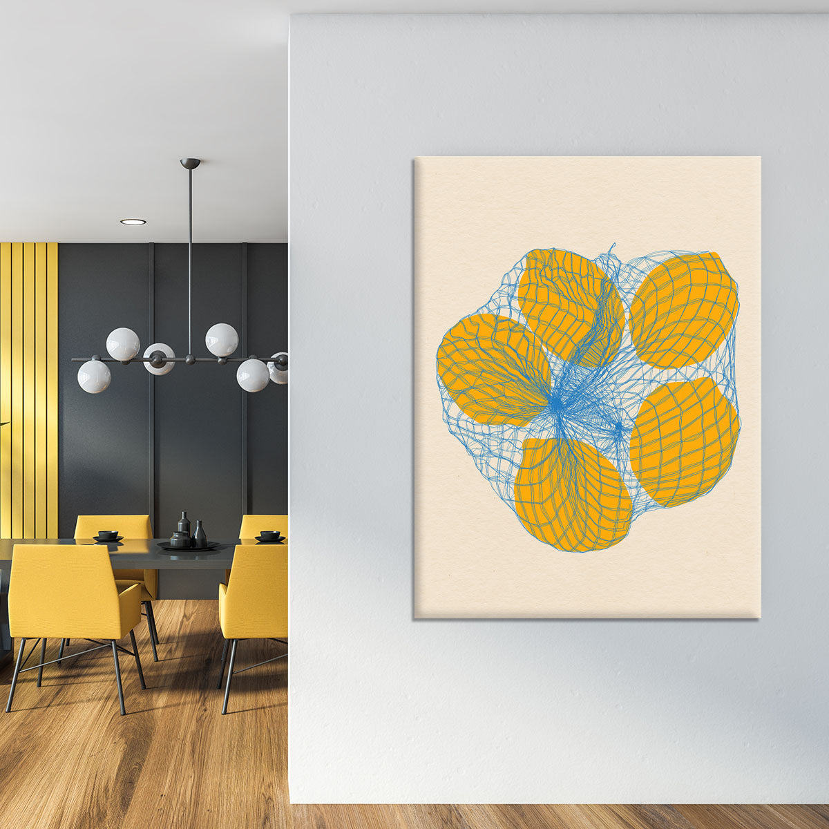 Five Lemons In a Net Bag Canvas Print or Poster - Canvas Art Rocks - 4