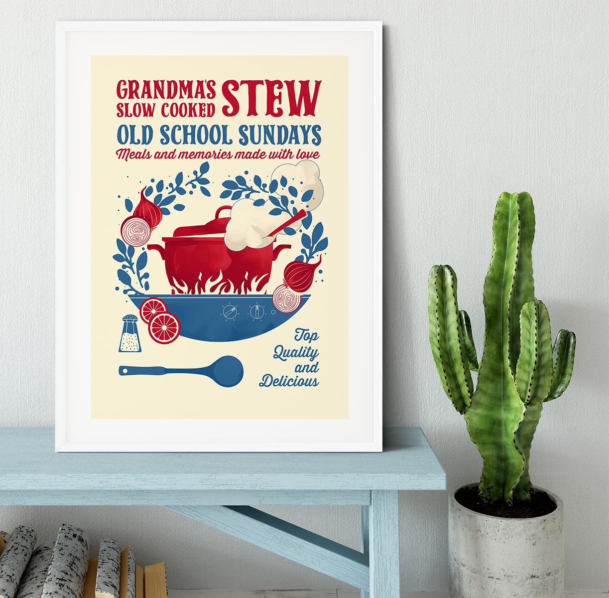 Grandmas Stew kitchen print Framed Print - Canvas Art Rocks - 5