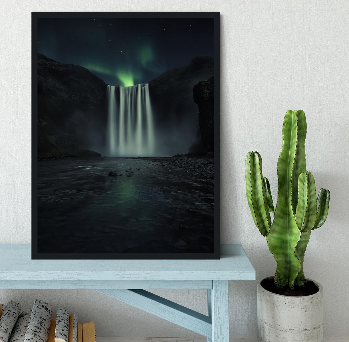 Green Night Framed Print - Canvas Art Rocks - 2