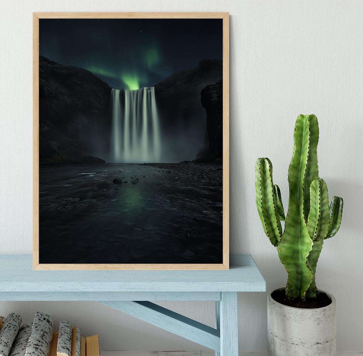 Green Night Framed Print - Canvas Art Rocks - 4