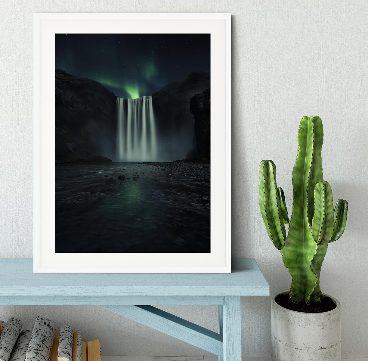 Green Night Framed Print - Canvas Art Rocks - 5