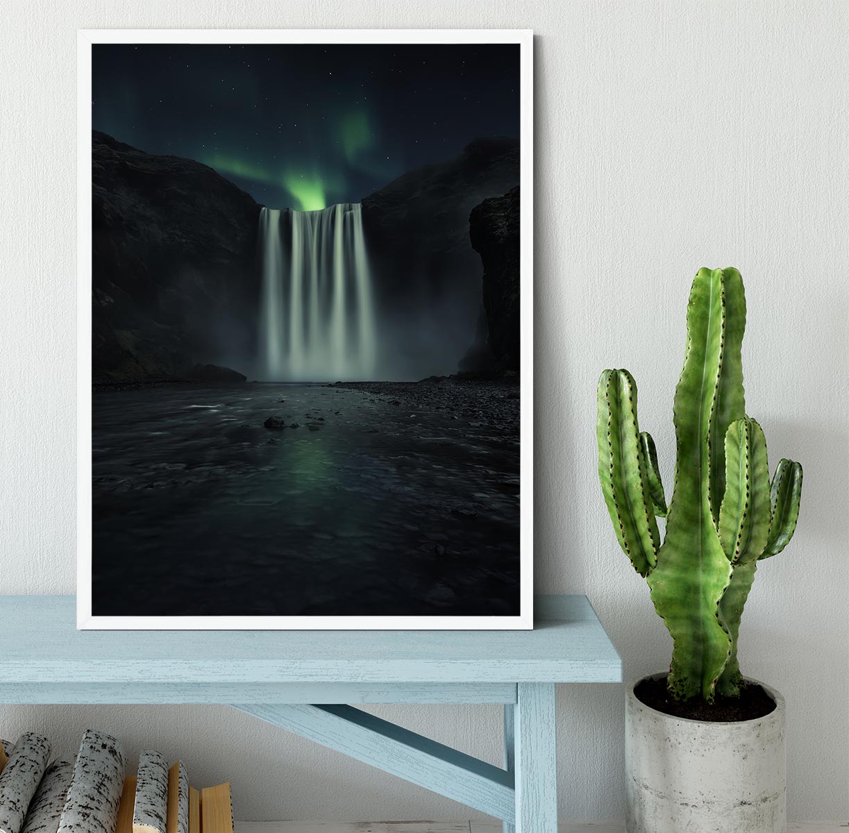 Green Night Framed Print - Canvas Art Rocks -6