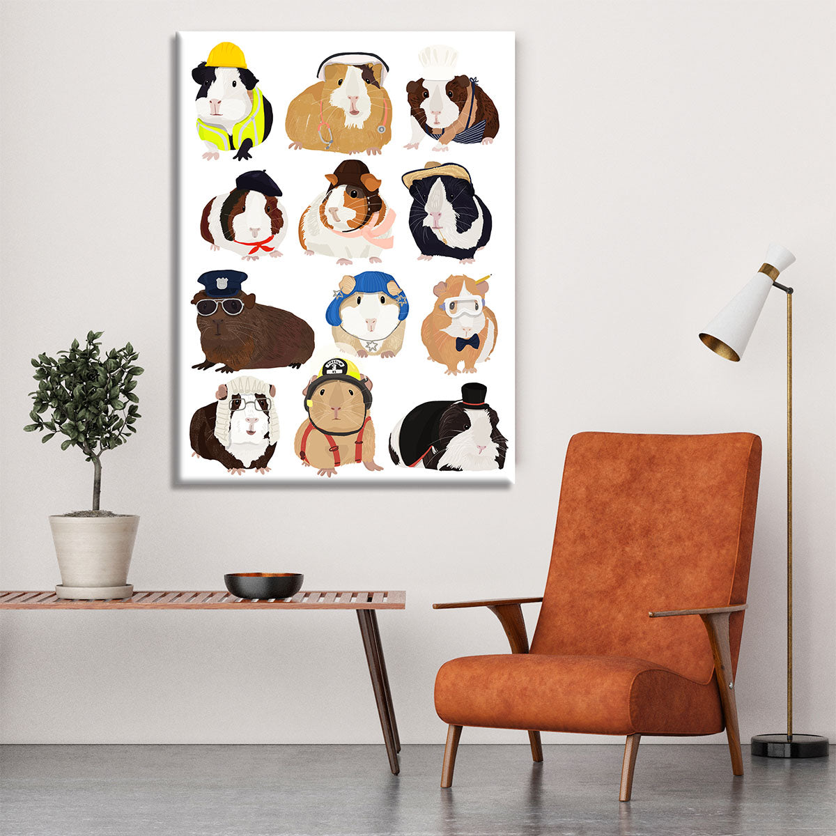 Guinea Pig Working Hr Canvas Print or Poster - 1x - 6