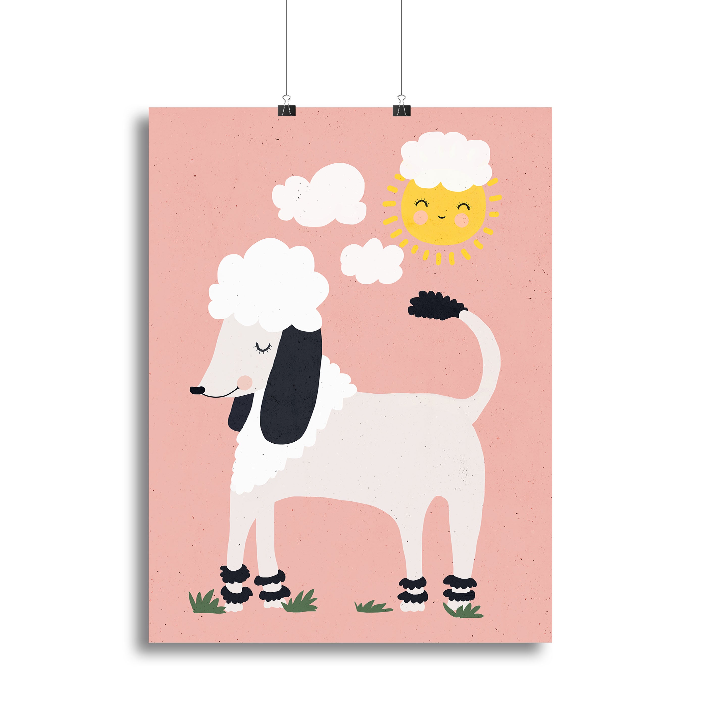 Happy Poodle Canvas Print or Poster - 1x - 2
