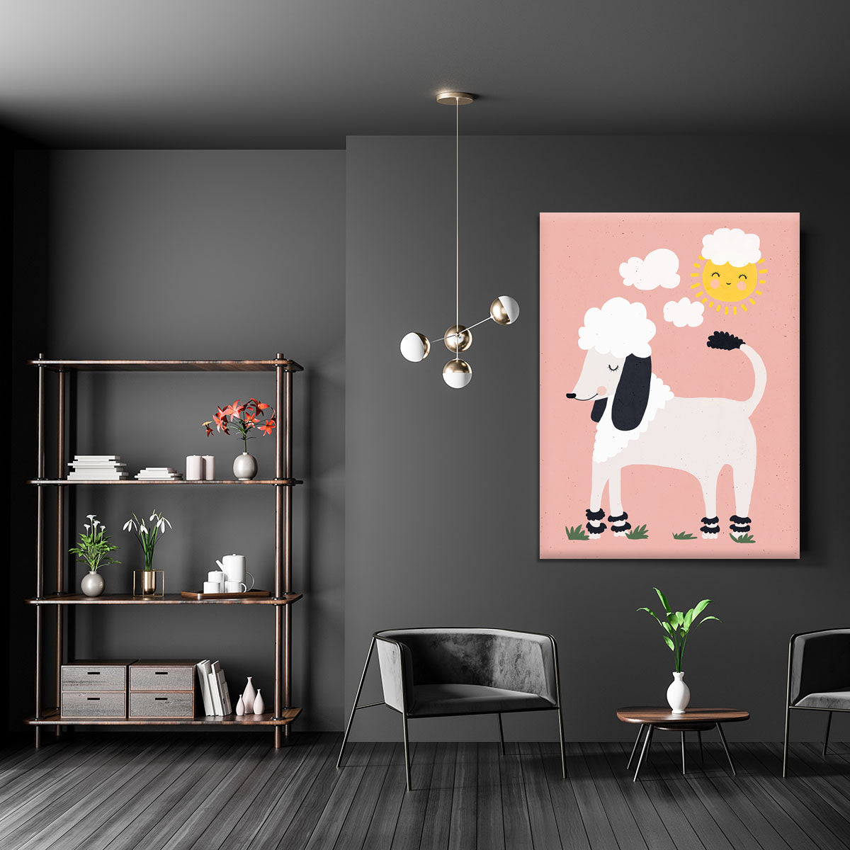 Happy Poodle Canvas Print or Poster - 1x - 5