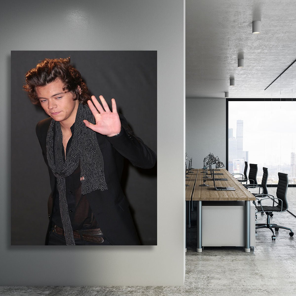 Harry Styles waves at the British Fashion Awards Canvas Print or Poster - Canvas Art Rocks - 3