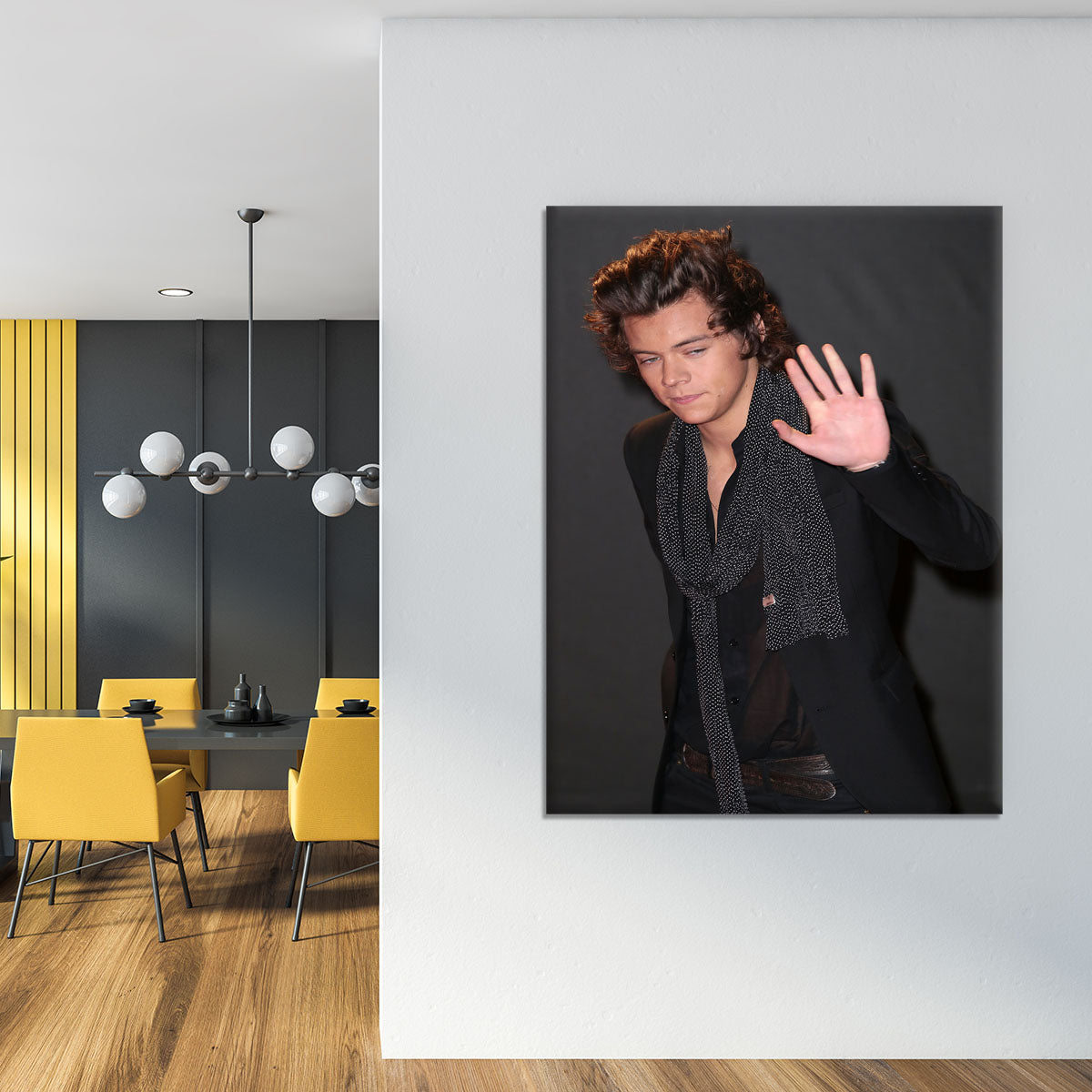 Harry Styles waves at the British Fashion Awards Canvas Print or Poster - Canvas Art Rocks - 4