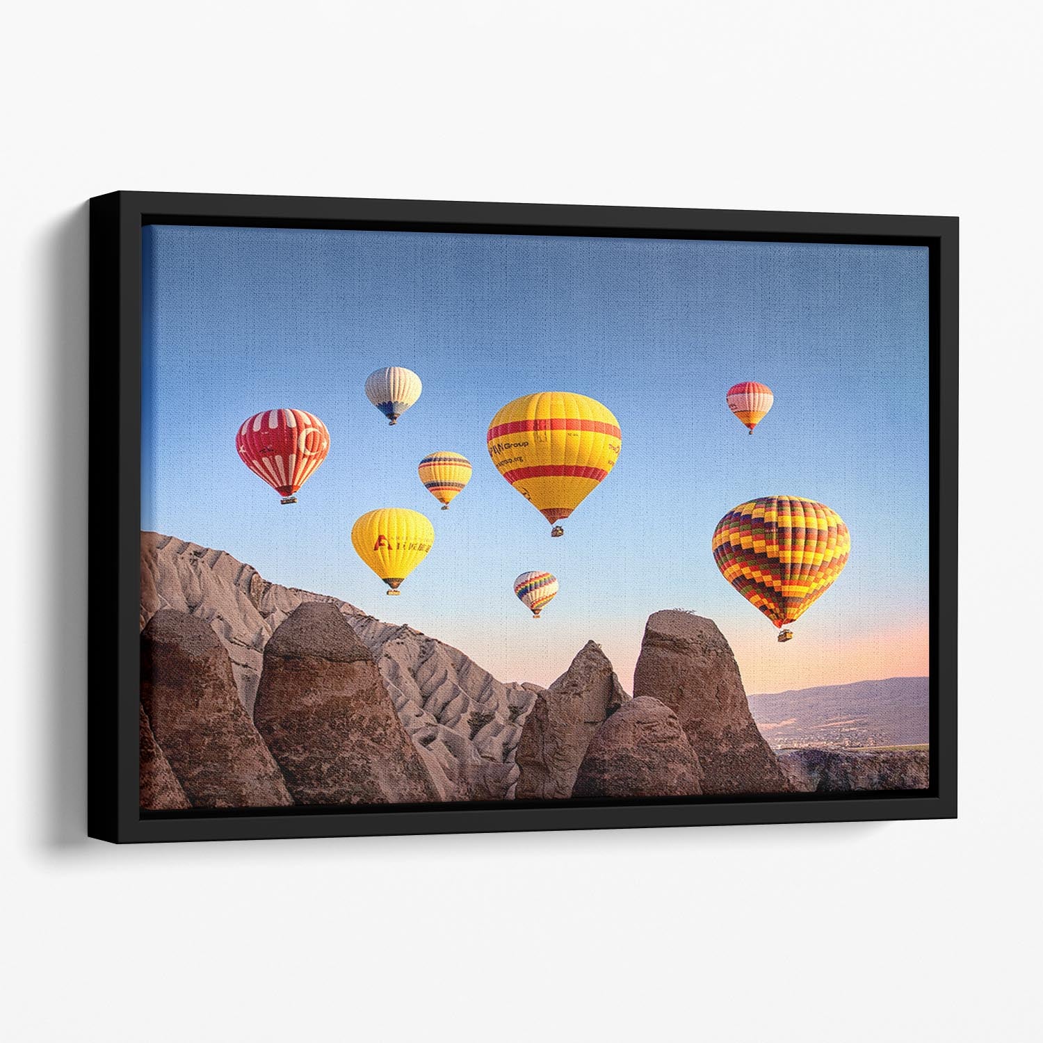 Hot Air Balloons Floating Framed Canvas - 1x - 1