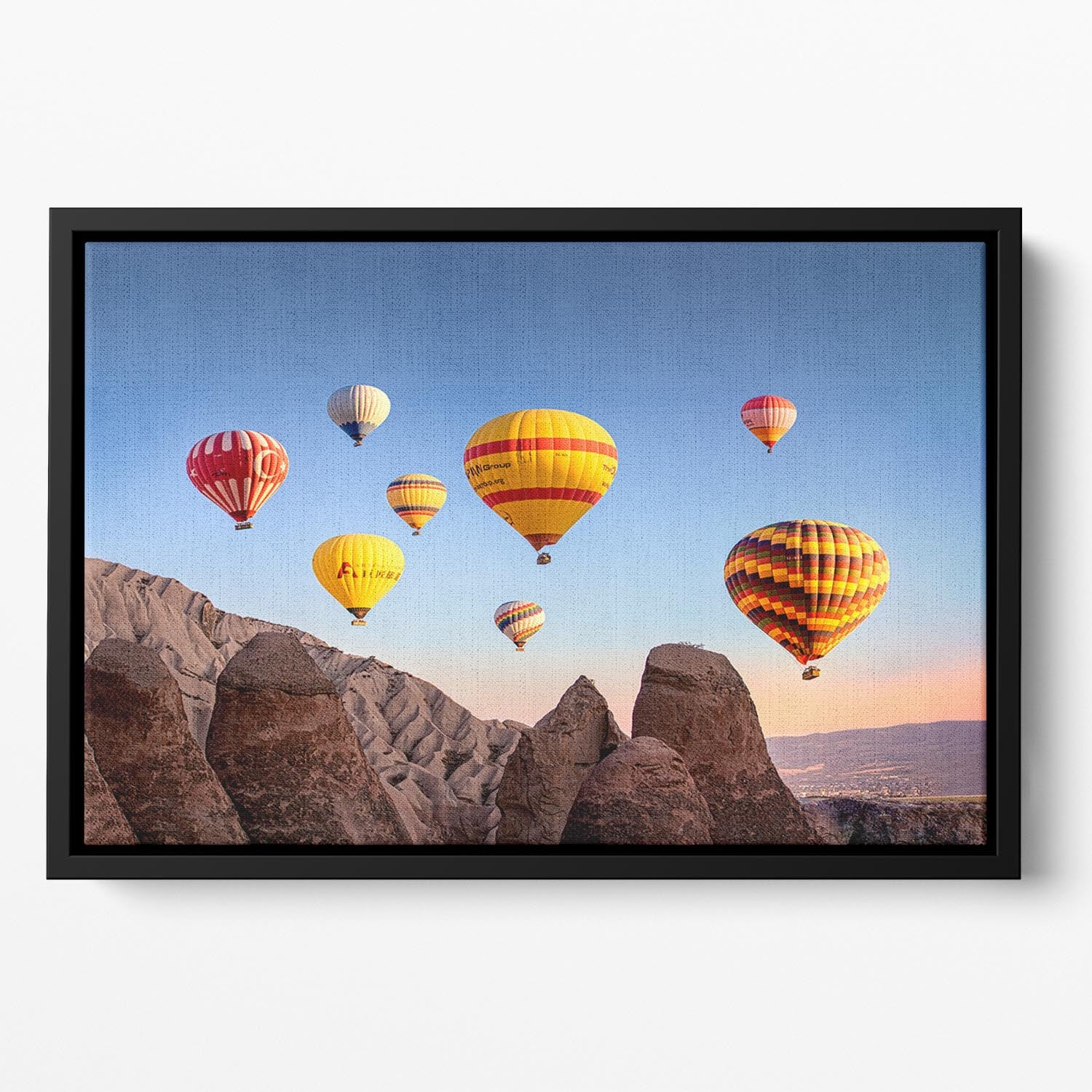 Hot Air Balloons Floating Framed Canvas - 1x - 2