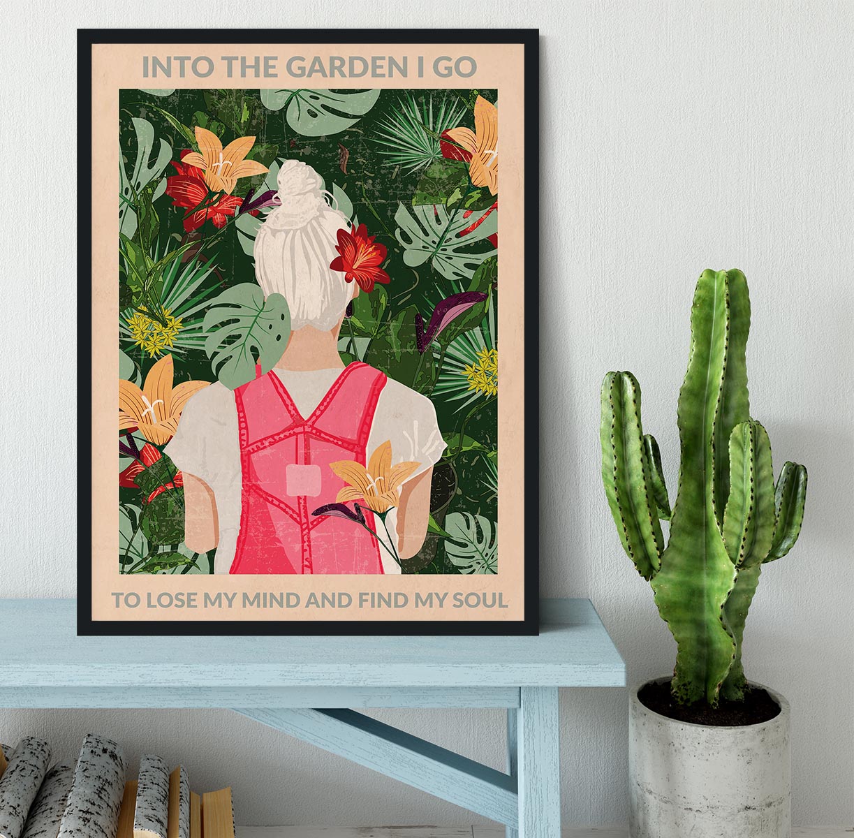 Into the Garden grey Framed Print - 1x - 2