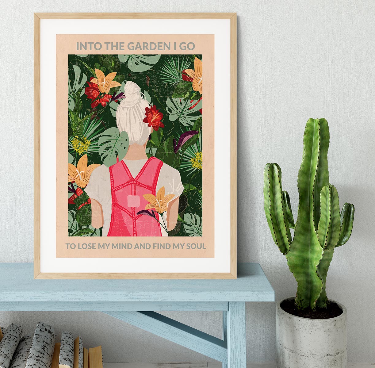 Into the Garden grey Framed Print - 1x - 3