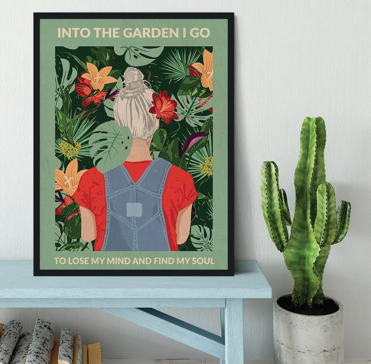 Into the Garden grey a Light Green Framed Print - 1x - 2