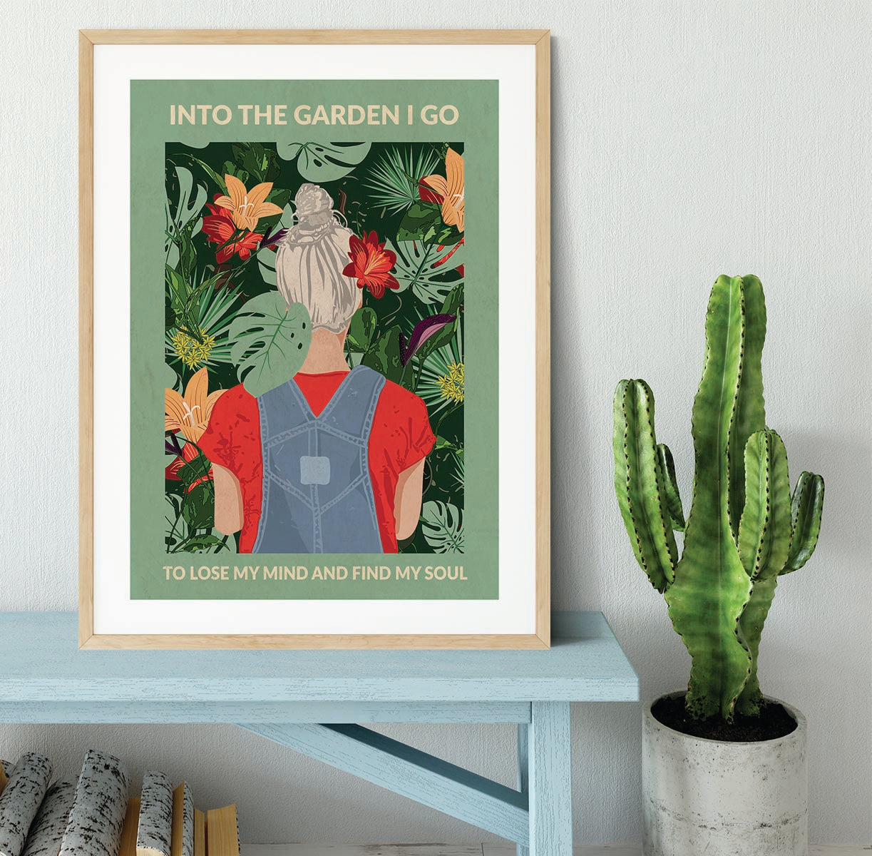 Into the Garden grey a Light Green Framed Print - 1x - 3