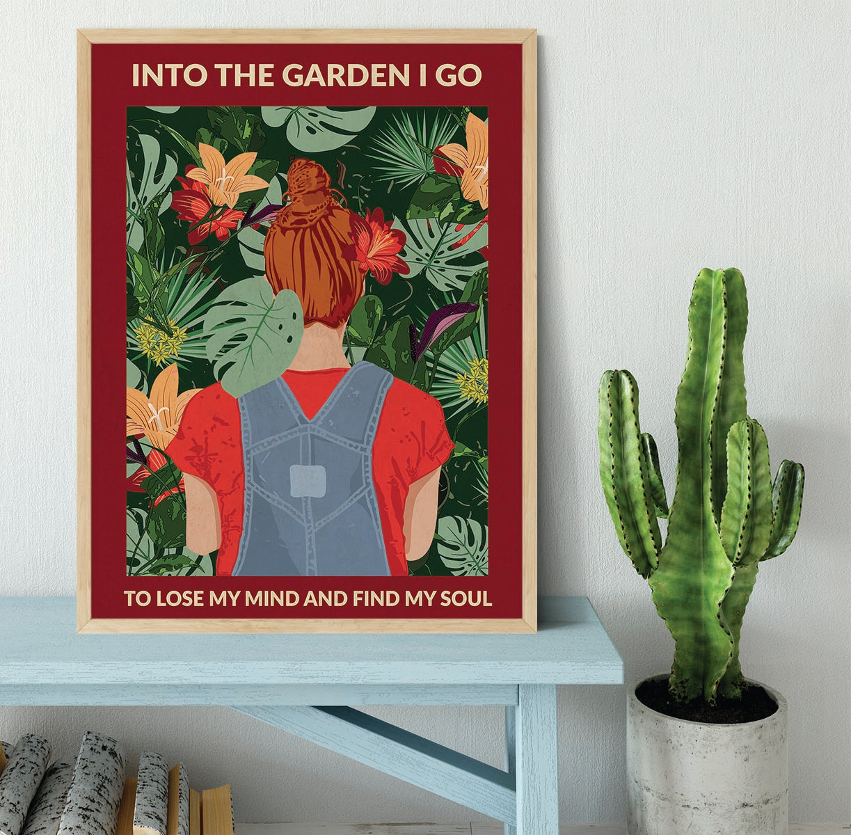 Into the Garden redhead a Burgundy Framed Print - 1x - 4