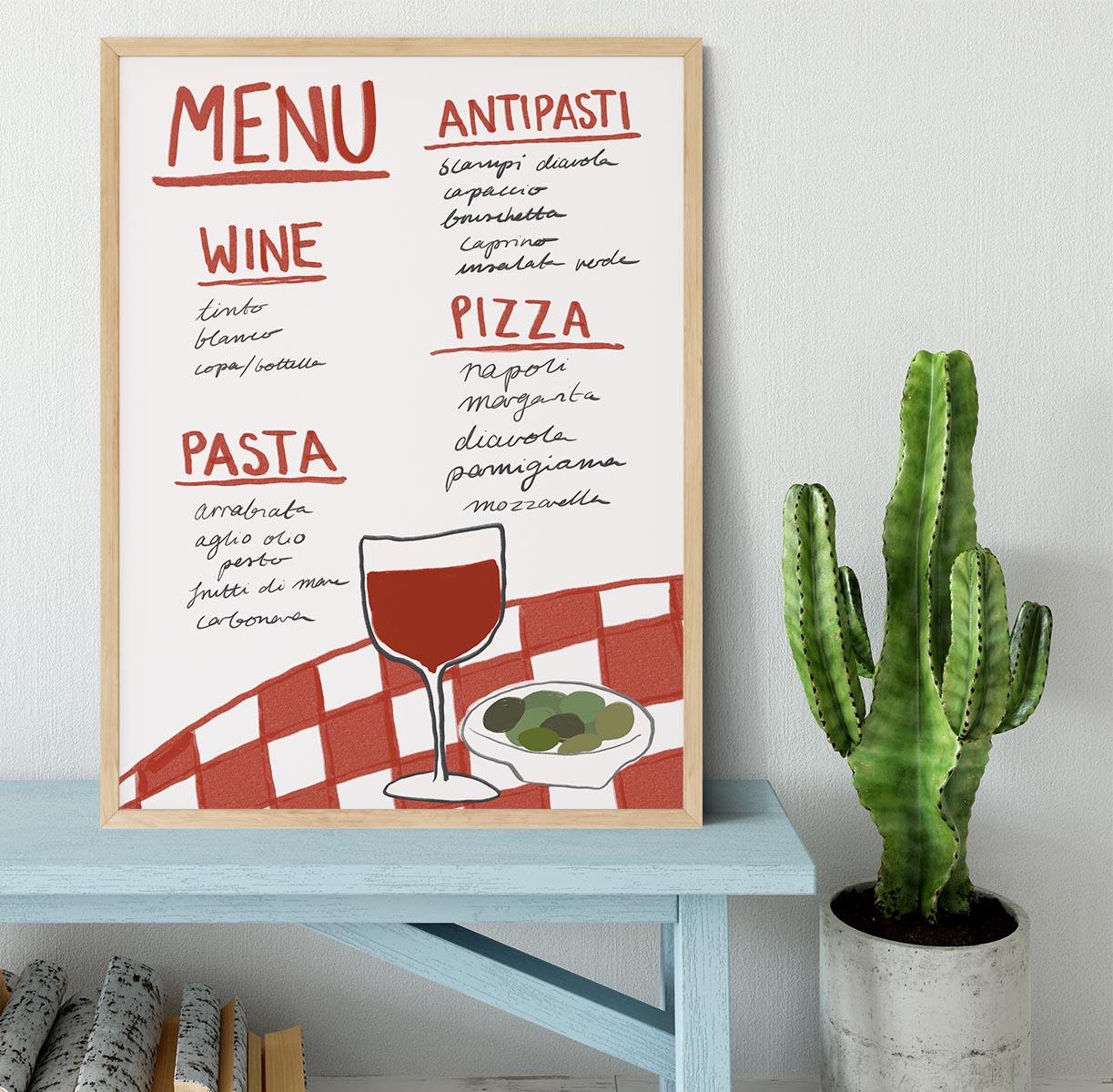 Italian Menu Framed Print - Canvas Art Rocks - 4