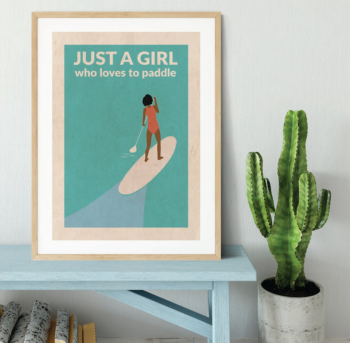 Just a Girl Who Loved To Paddle afro Framed Print - 1x - 3