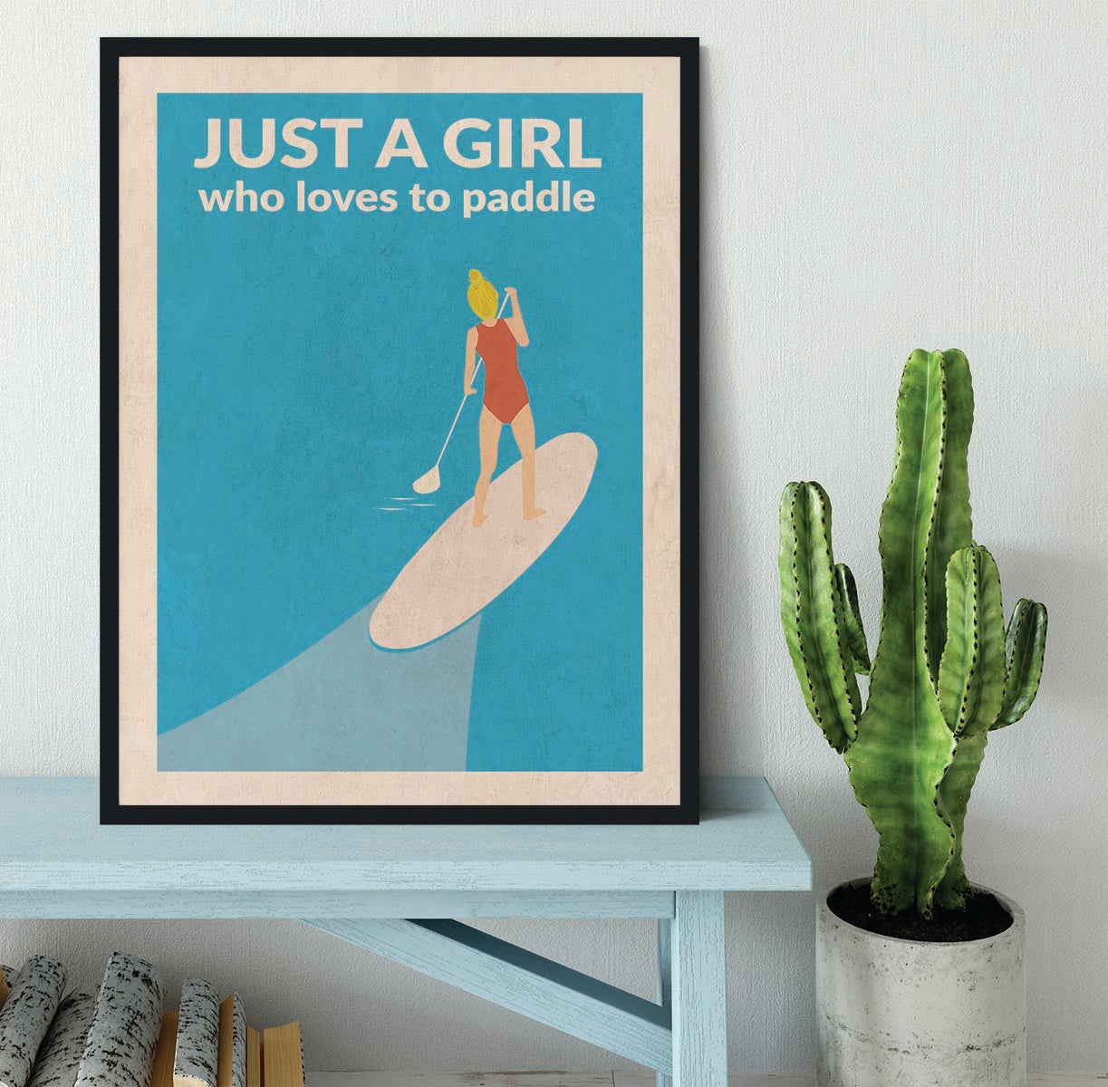 Just a Girl Who Loved To Paddle blonde Framed Print - 1x - 2