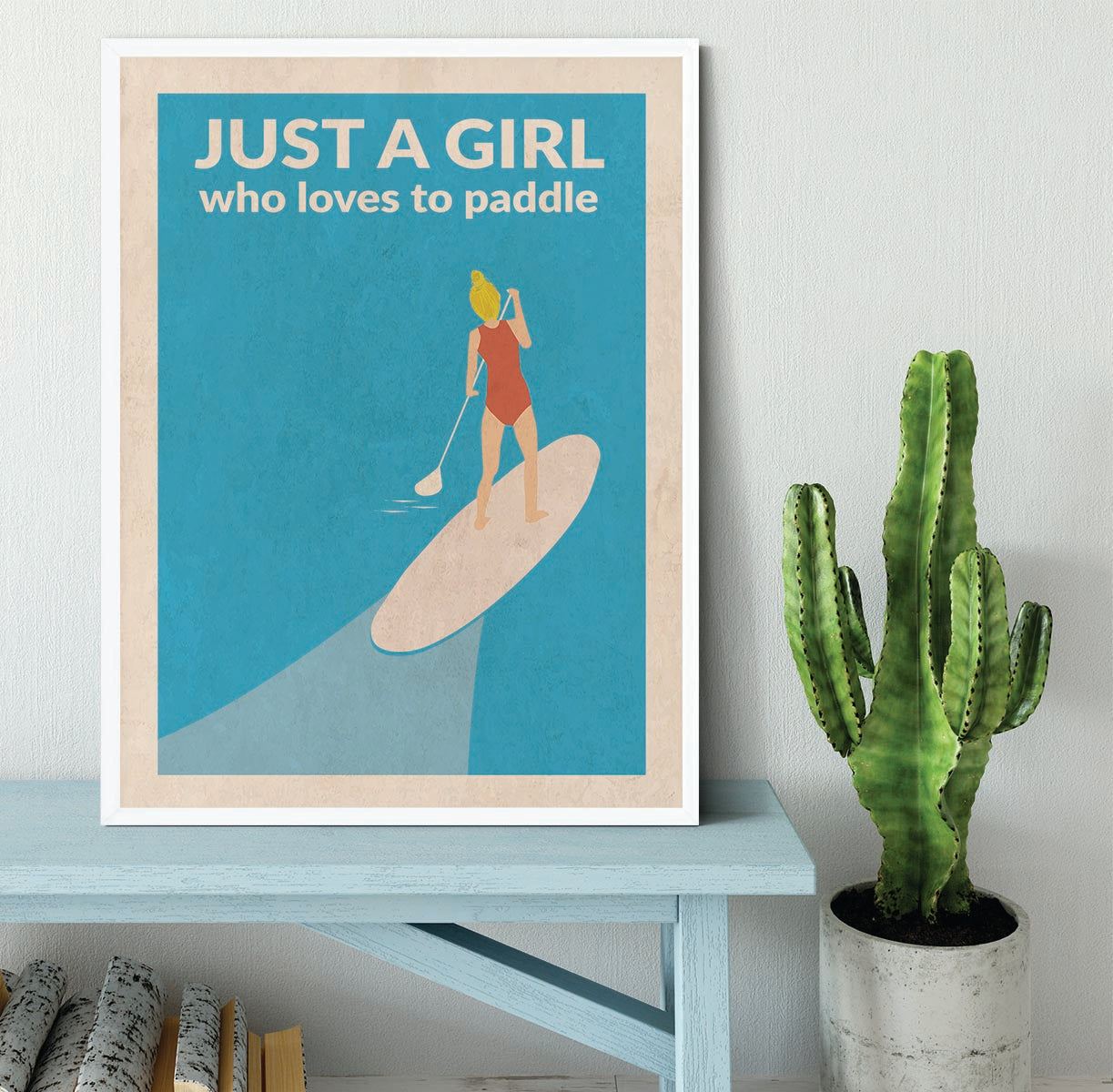 Just a Girl Who Loved To Paddle blonde Framed Print - 1x -6