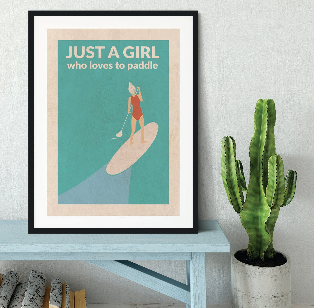 Just a Girl Who Loved To Paddle grey Framed Print - 1x - 1