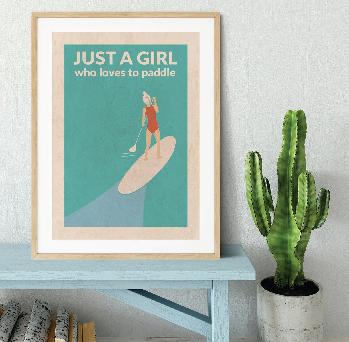 Just a Girl Who Loved To Paddle grey Framed Print - 1x - 3